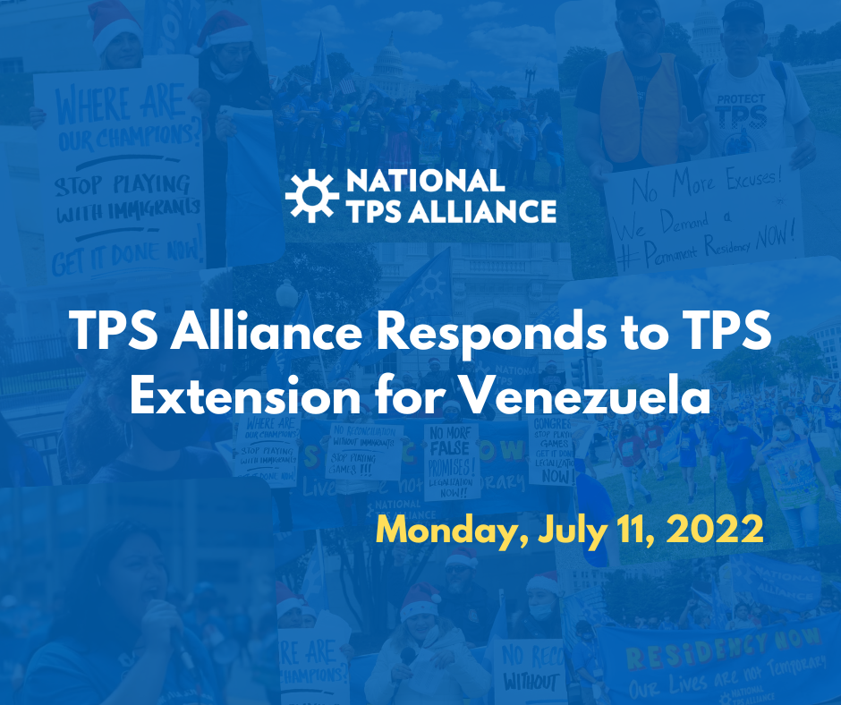 TPS Alliance Responds to TPS Extension for Venezuela National TPS